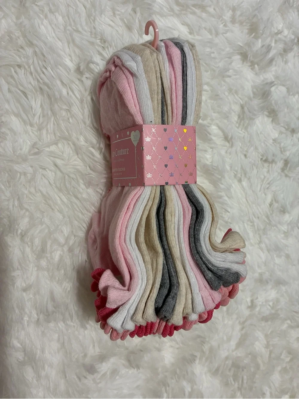 Juicy Couture Multicolor Quarter Sock Set with Heart Accents